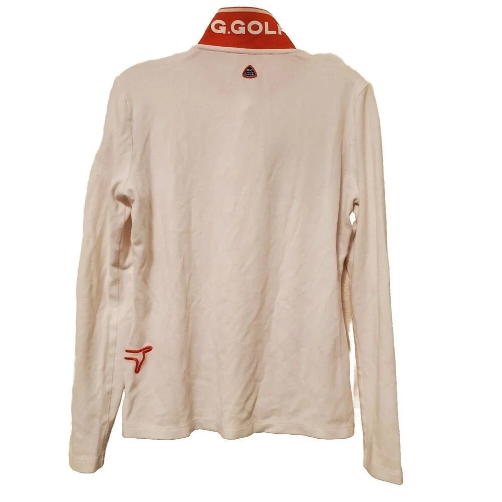 Louis Castel Womens Golf Polo Long Sleeve Pullover Cream Red Size 90 US XS - Picture 8 of 13